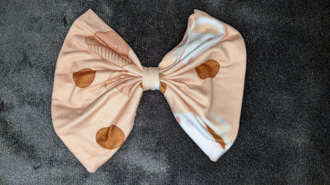 Lil Latte Coffee MATCHING Boutique Fabric Hair Bow
