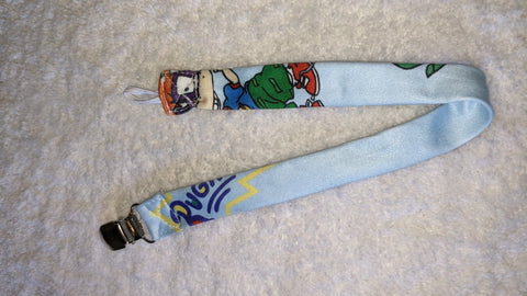 90's Kids Cartoon Fabric Pacifier Clips  Clearance