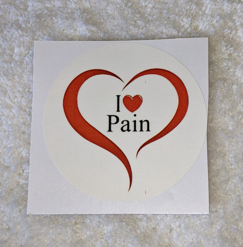 Vinyl Sticker I Love Pain