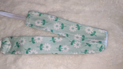 RETRO SPRING DAISY Matching Fabric Pacifier Clips