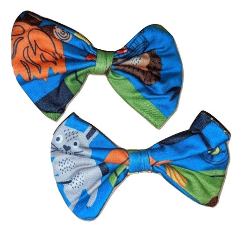 Camping Fabric Hair Bow 2pc Set