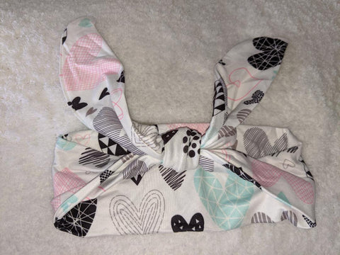 Hearts MATCHING Boutique Fabric Hairband Headband