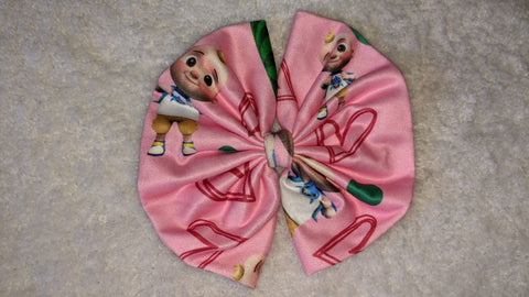 Baby Boy Cartoon Boutique Fabric Hair Bow