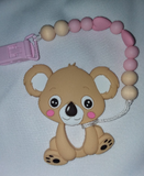 Bear Koala SILICONE TEETHER CHEWING TOY PACIFIER CLIP