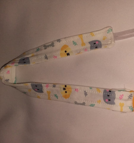 KITTY & PUPPY Matching Fabric Pacifier Clips