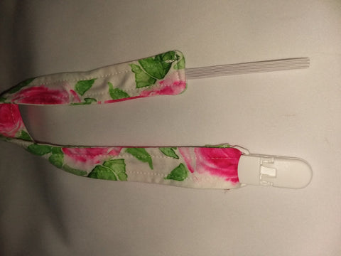 FLORAL Matching Fabric Pacifier Clips Clearance
