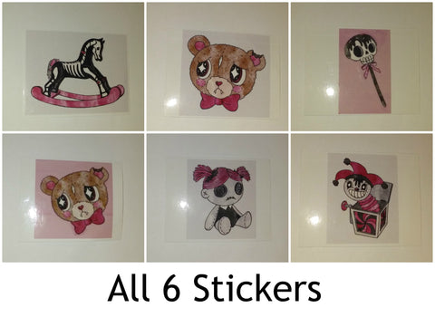 MISFIT OF TOYS VINYL STICKERS All 6 DESIGNED BY KEROKEROKOUHAI