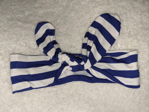 BLUE & WHITE STRIPES MATCHING Boutique Fabric Hairband Headband Clearance
