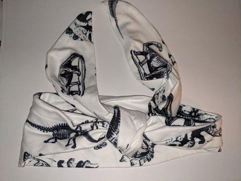 BLACK & WHITE DINOSAURS MATCHING Boutique Fabric Hairband Headband