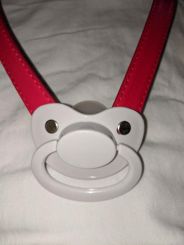 Pacifier Gag New ABDL Adult Pacifier Gag Red & White Clearance