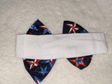 Independence Day White Red Stars Bow MATCHING Boutique Fabric Hairband Headband Clearance