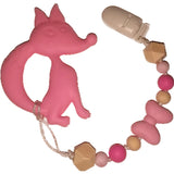 Fox Silicone Teether Chewing Toy Pacifier Clip VARIETY