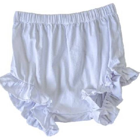 White Ruffle Leg Bloomer Shorts