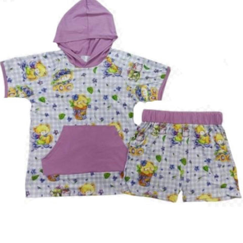 LILAC SPRING BEARS Matching Shorts with Pockets Clearance ALL SIZES