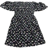 Pastel Bats Off Shoulder Dress with Pockets