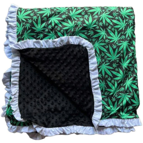 Cannabis Leaves Snuggle Blankie Very Soft Large