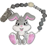 Bunny Silicone Teether Chewing Toy Pacifier Clip VARIENT