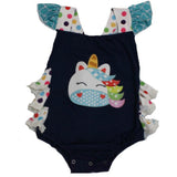 Polka-Dot Unicorn Ruffle Romper