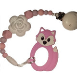 Fox Silicone Teether Chewing Toy Pacifier Clip VARIETY