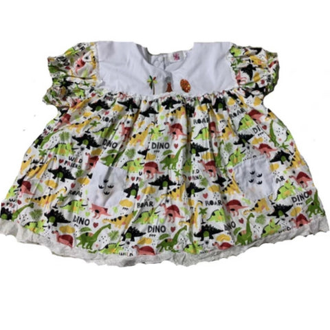 DISCONTINUED Embroidered BabyDoll Dress WILD DINO FRIENDS