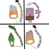 Ice Cream Variety Silicone Teether Chewing Toy Pacifier Clip