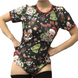 Scary Christmas Santa Short Sleeve Onesie
