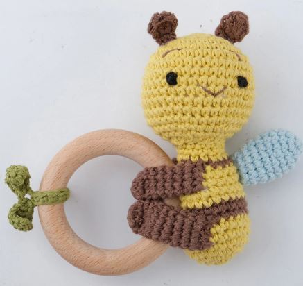 Bee Crochet Rattle Soother Teether