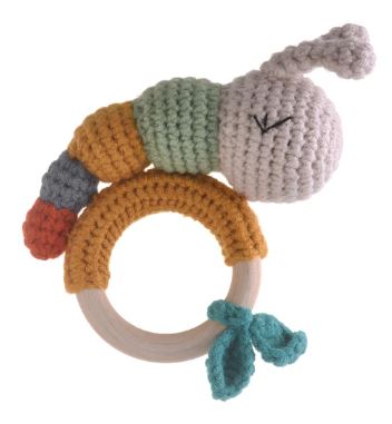 Caterpillar Crochet Rattle Soother Teether