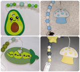 Veggies Silicone Teether Chewing Toy Pacifier Clip