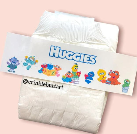 “Babies Toys Cartoon” Landing Strips ABDL Premium Diaper Tapes CrinkleButtArt