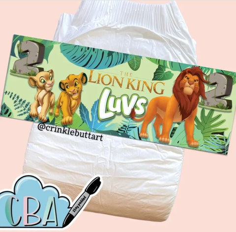 “Lions” Landing Strips ABDL Premium Diaper Tapes CrinkleButtArt