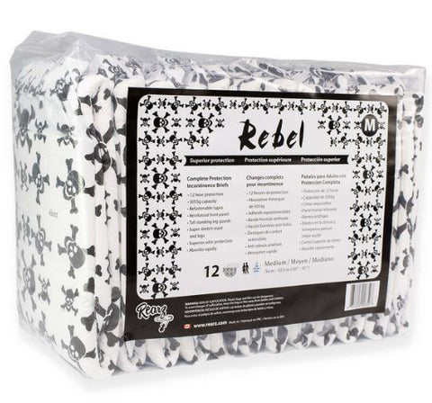 Rearz Rebel 1 Pack Adult Diaper (12 Diapers) Full Pack