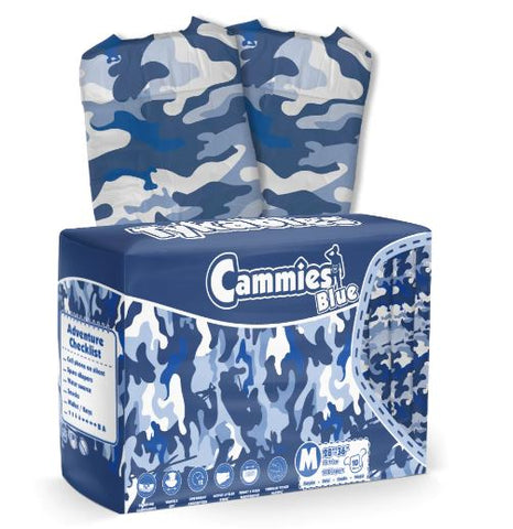 Tykables Cammies Blue 1 Pack Adult Diaper (10 Diapers) Full Pack