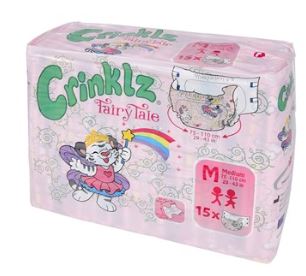Crinklz Fairytail 1 Pack Adult Diaper (15 Diapers) Full Pack
