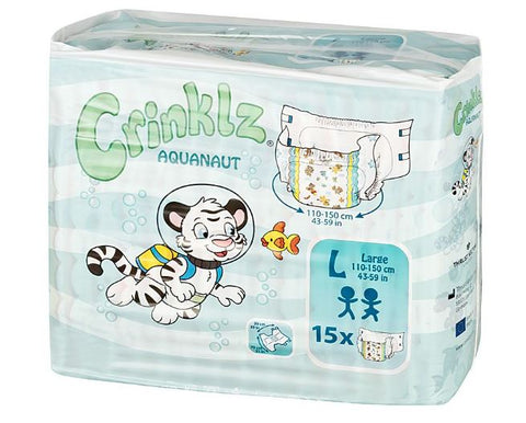 Crinklz Aquanaut 1 Pack Adult Diaper (15 Diapers) Full Pack