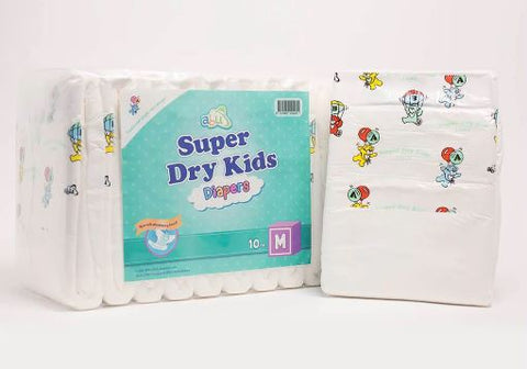ABU Super Dry Kids 1 Pack Adult Diaper (10 Diapers) Full Pack