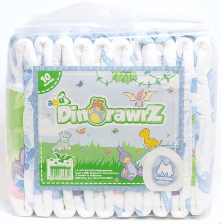 ABU DinoRawrZ 1 Pack Adult Diaper (10 Diapers) Full Pack