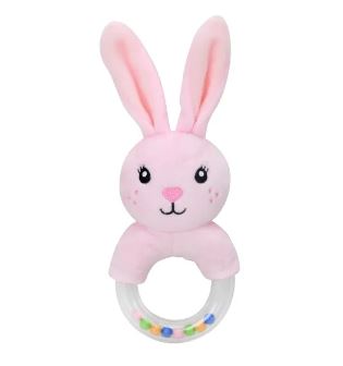 Pink Bunny Rattle Soother Teether