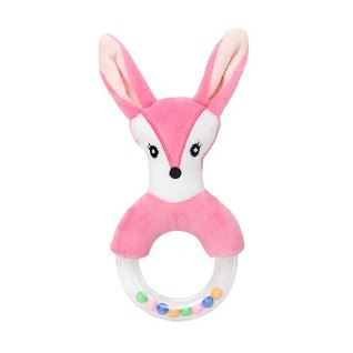 Pink Fox Rattle Soother Teether