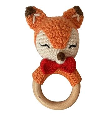 Fox Crochet Rattle Soother Teether