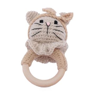 Kitty Cat Crochet Rattle Soother Teether