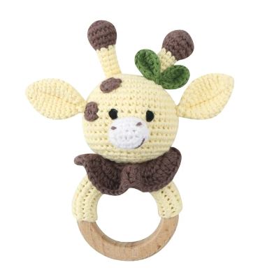 Giraffe Crochet Rattle Soother Teether