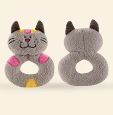 Grey Kitty Rattle Soother Teether