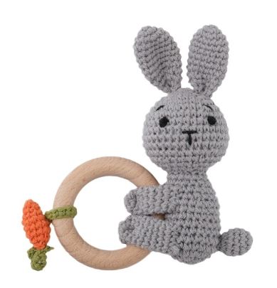 Bunny Crochet Rattle Soother Teether