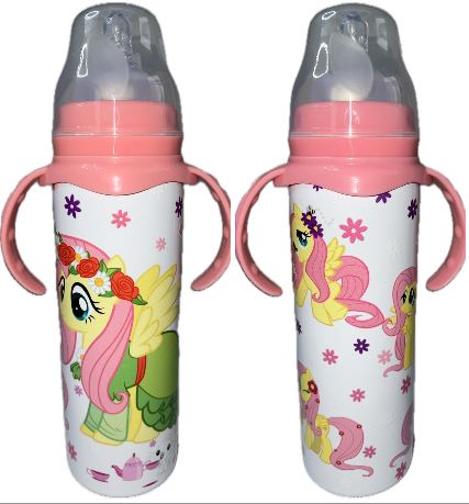 Pony Yellow New 8 Ounce Stainless Steel Bottle With Handle