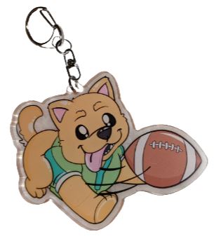 Football Puppy Dog Key Chain