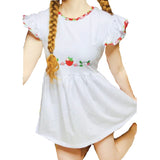 * Strawberry Ruffle Sleeve Matching Dress tunic-style Summer Clearance xxs only