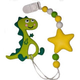 Dinosaur Silicone Teether Chewing Toy Pacifier Clip VARIETY