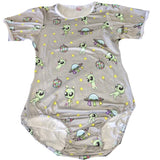 Disco Aliens Short Sleeve Bodysuit clearance xxs only