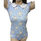 * Blue Baby Bunny Collar Bodysuit